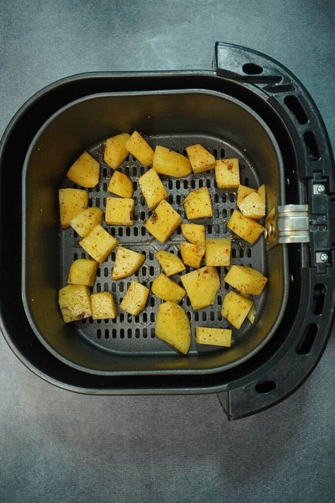 air fryer potatoes diced add basket