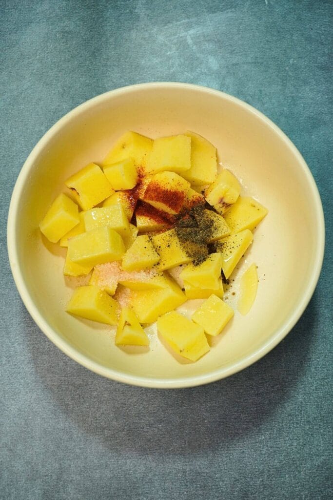 air fryer potatoes diced add spices