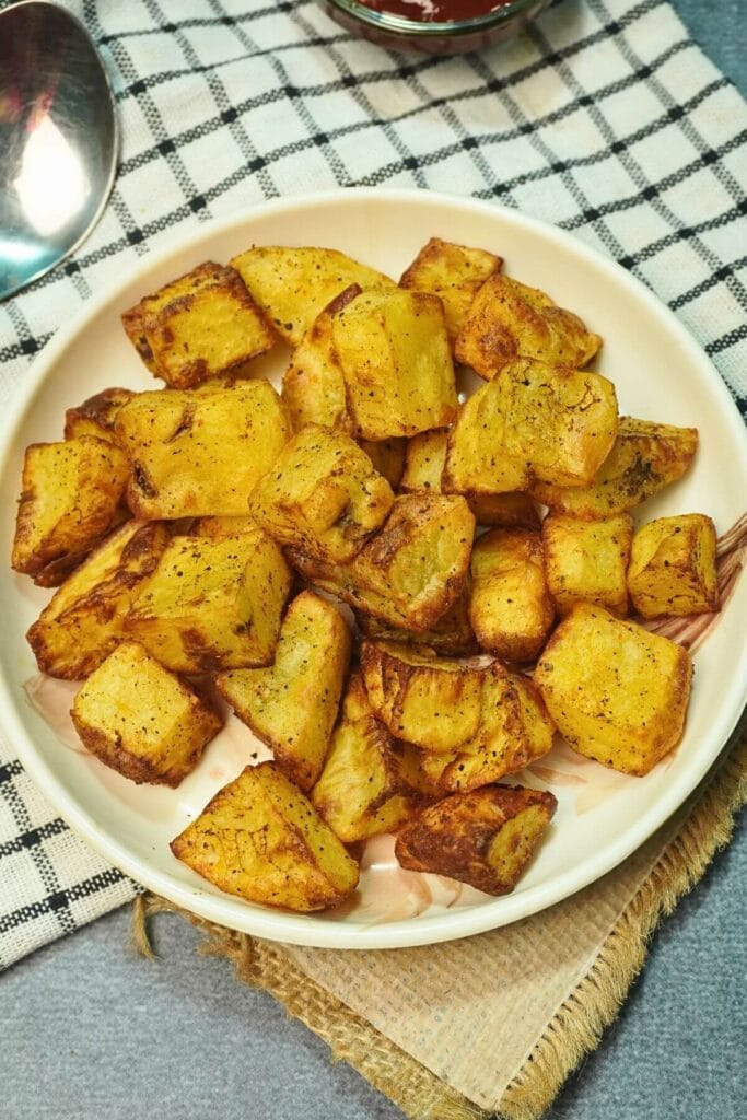 air fryer potatoes diced final cooked