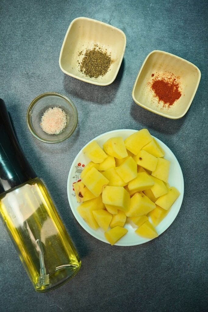 air fryer potatoes diced ingredients