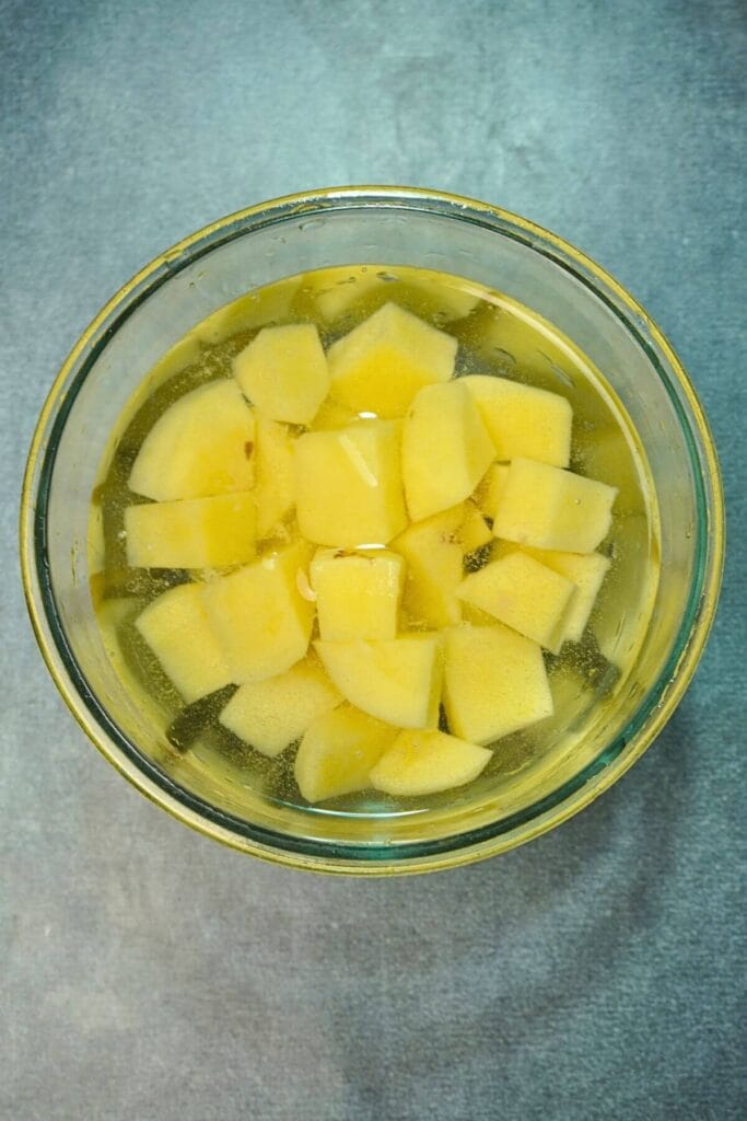 air fryer potatoes diced wash into water