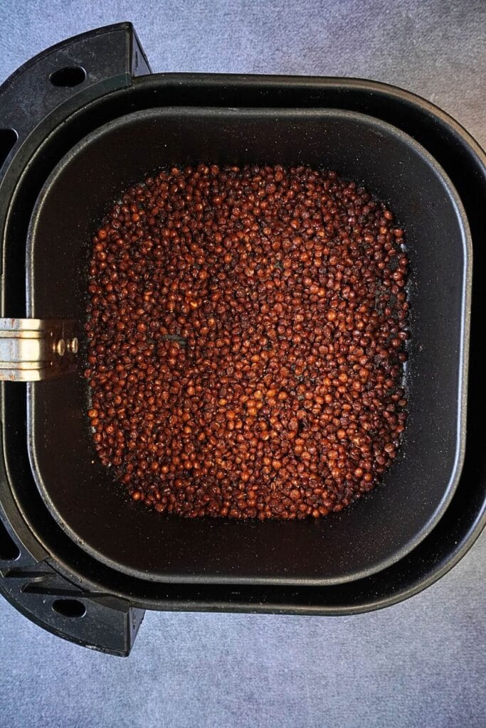 crispy lentils air fryer cooked