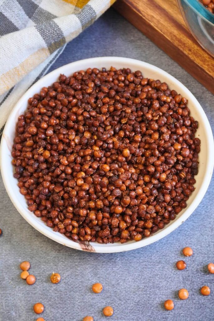 crispy lentils air fryer serving