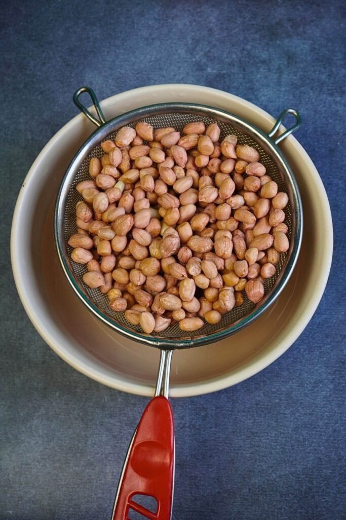 masala peanuts in airfryer drain in water