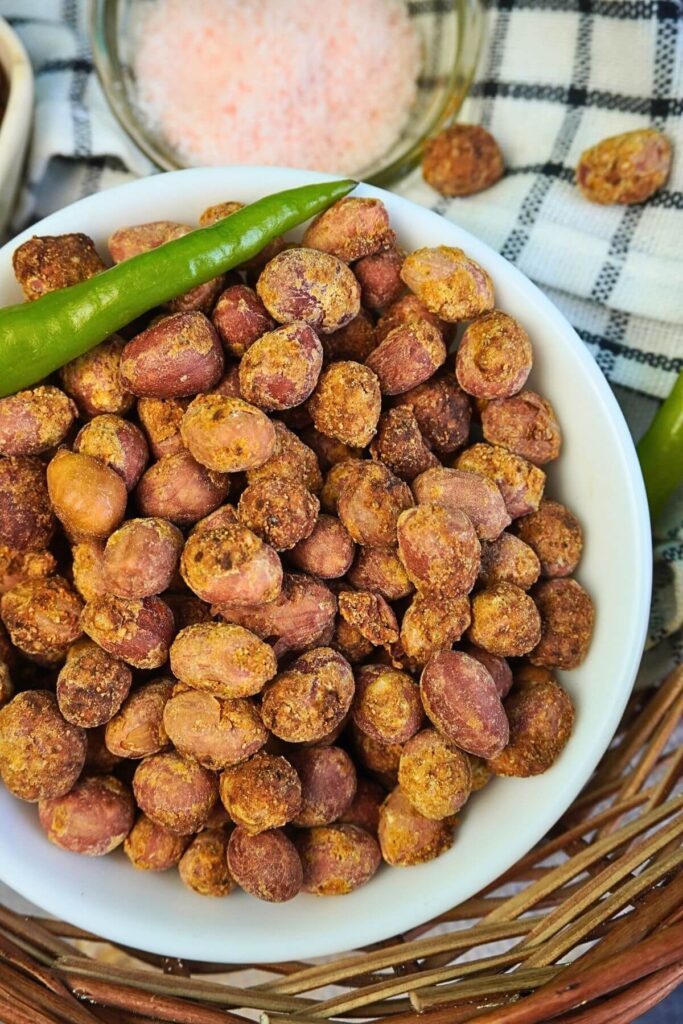 masala peanuts in airfryer final cooked