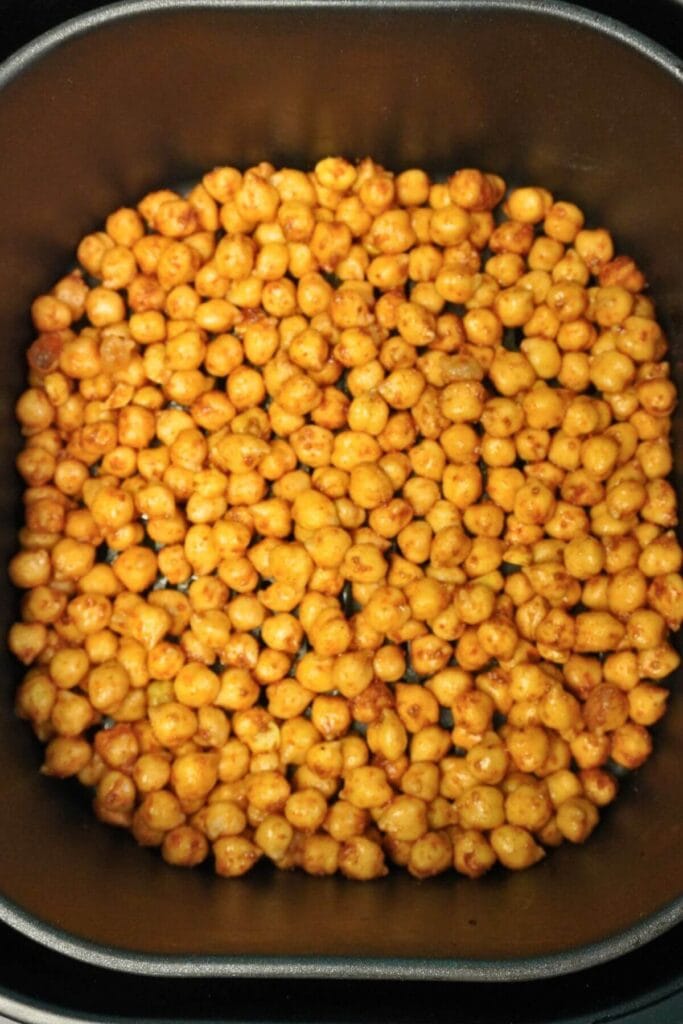 roasted chickpeas air fryer Recipe in airfryer basket