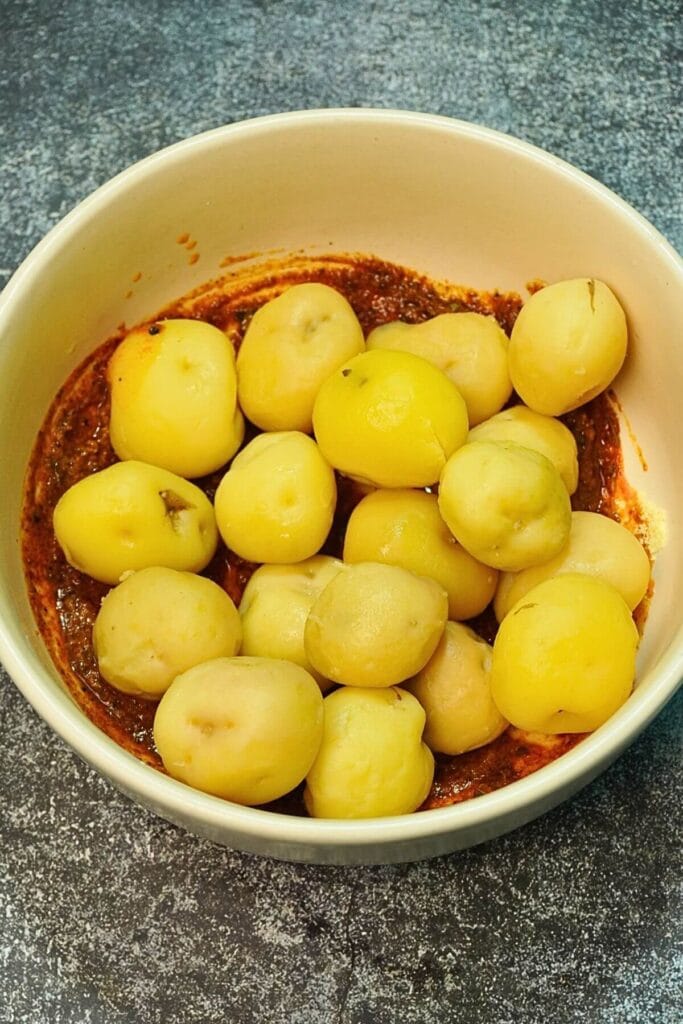 tandoori potatoes in airfryer add potatoes