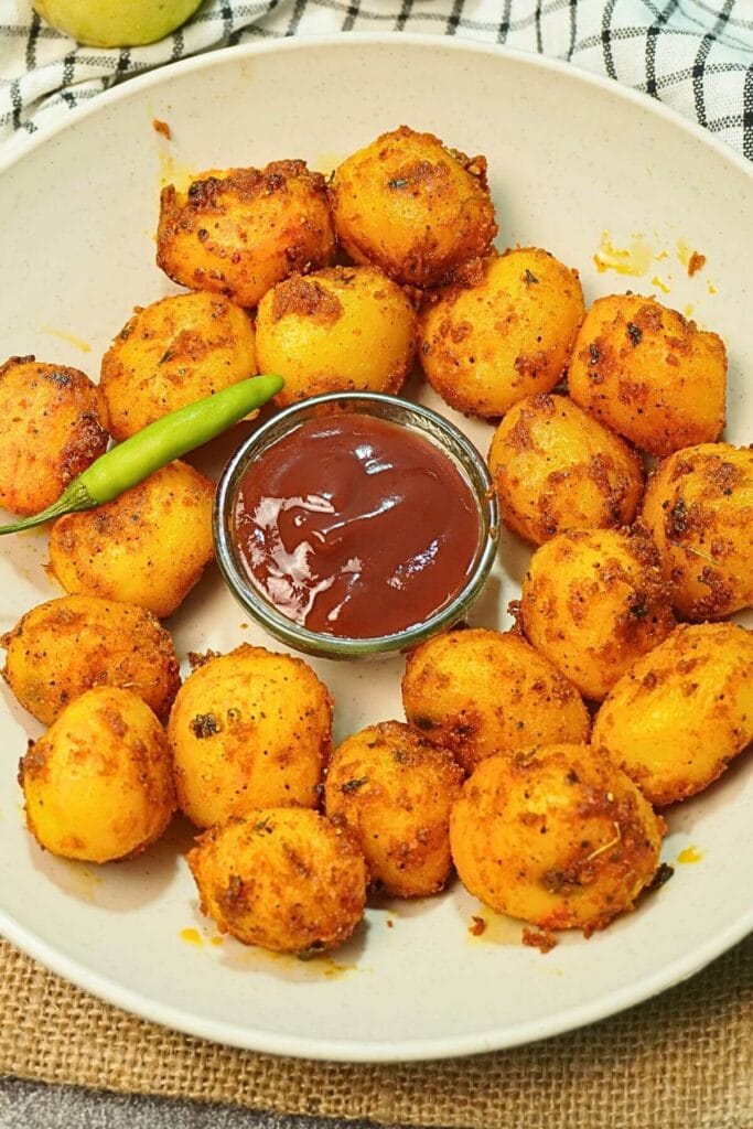 tandoori potatoes in airfryer serving